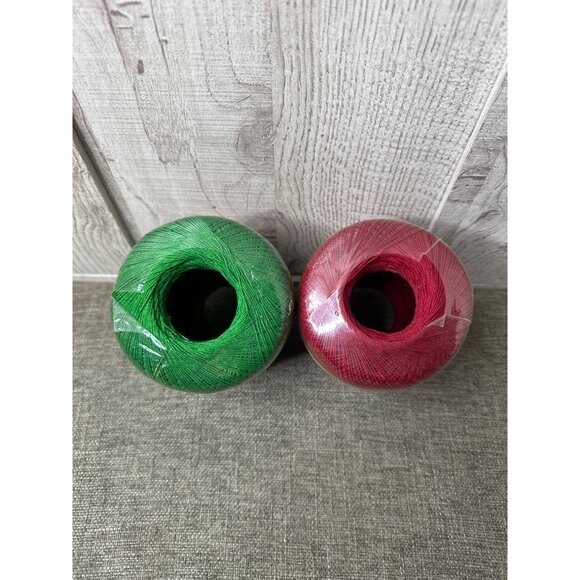 South Maid 100% Mercerized Cotton Crochet Thread Sz 10 Red & Green 350 Yards x2 - Picture 2 of 10
